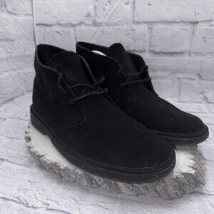 Clarks Men's Chukka Boot Charles F. Stead English Leather Upper Black Size 9.5